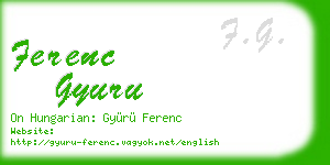 ferenc gyuru business card